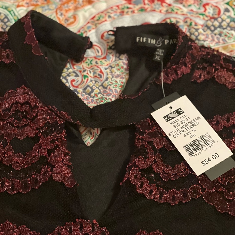 Gorgeous black and red embroidered dress